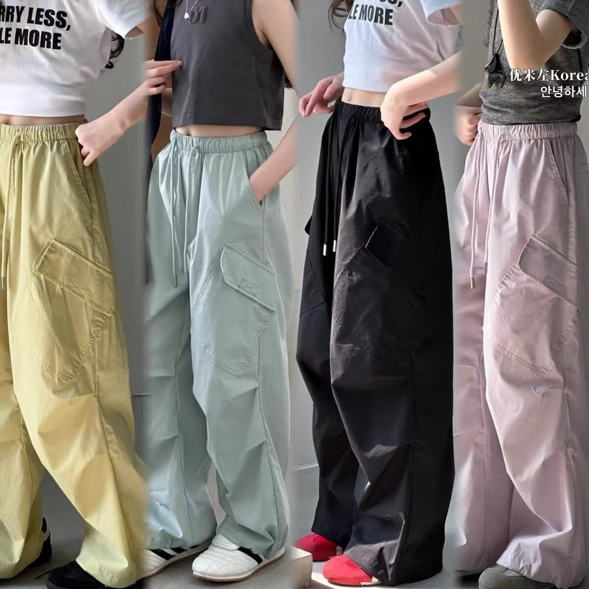 Girls' Pants Summer Thin Style 2026 New Cargo Pants for Older Children, Middle School Students, Teenagers, Paratrooper Pants