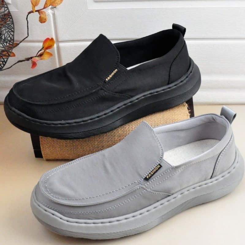 25 Old Beijing Cloth Shoes Men's Single Shoes Spring Summer Thin Style Thick Sole Simple Lazy Shoes Quick-Dry Cloth Breathable Casual Men's Shoes