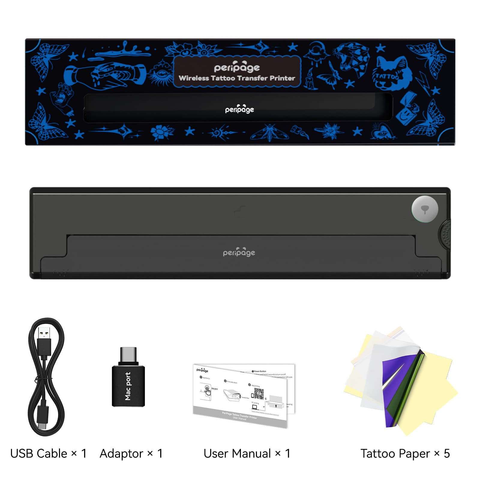 Portable A4 Thermal Printer for Cross-Border Use, Office & Home Mini Mobile Photo Bluetooth Tattoo Transfer Printer