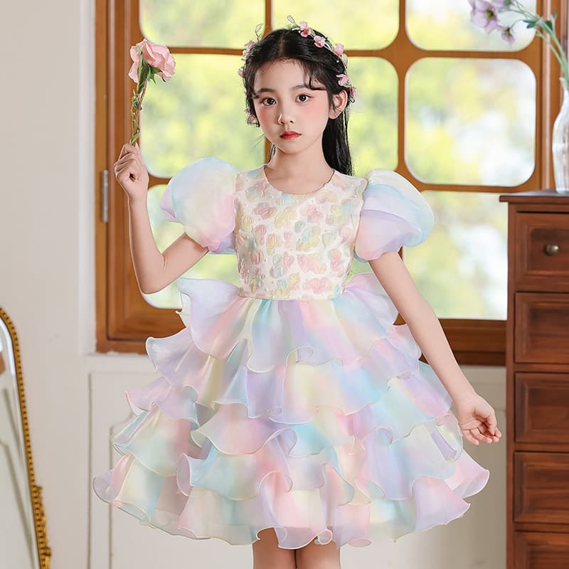 Girls' dresses are popular, light luxury, niche high-end princess dresses, sweet style girls' dresses