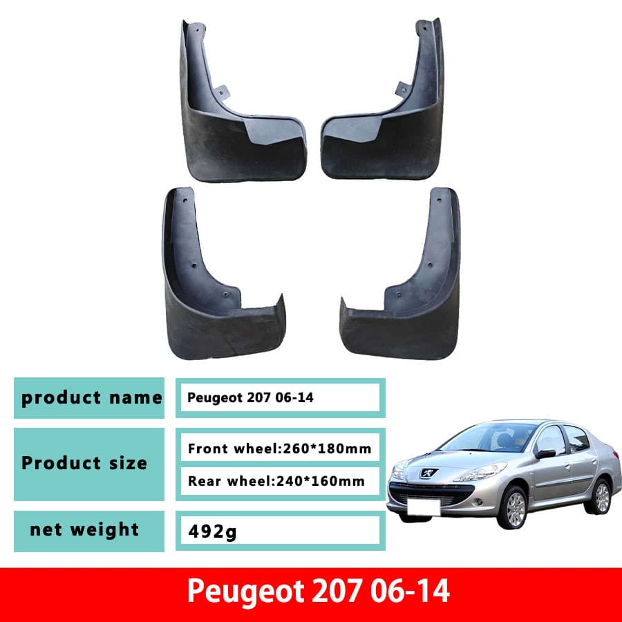 Genuine OEM mud flaps for Peugeot 207, new style Peugeot 207 mud flap accessories