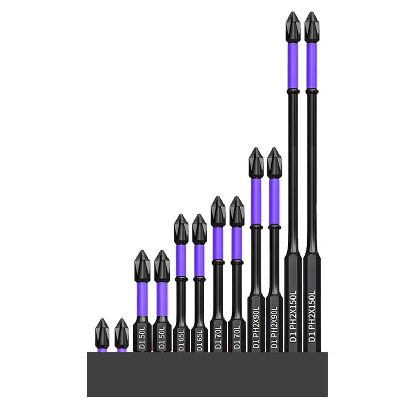 Cross-border S2 Bit Impact-Resistant Magnetic Screwdriver Bit PH2 Phillips High Hardness Anti-Slip Teeth Air Screwdriver Bit Set