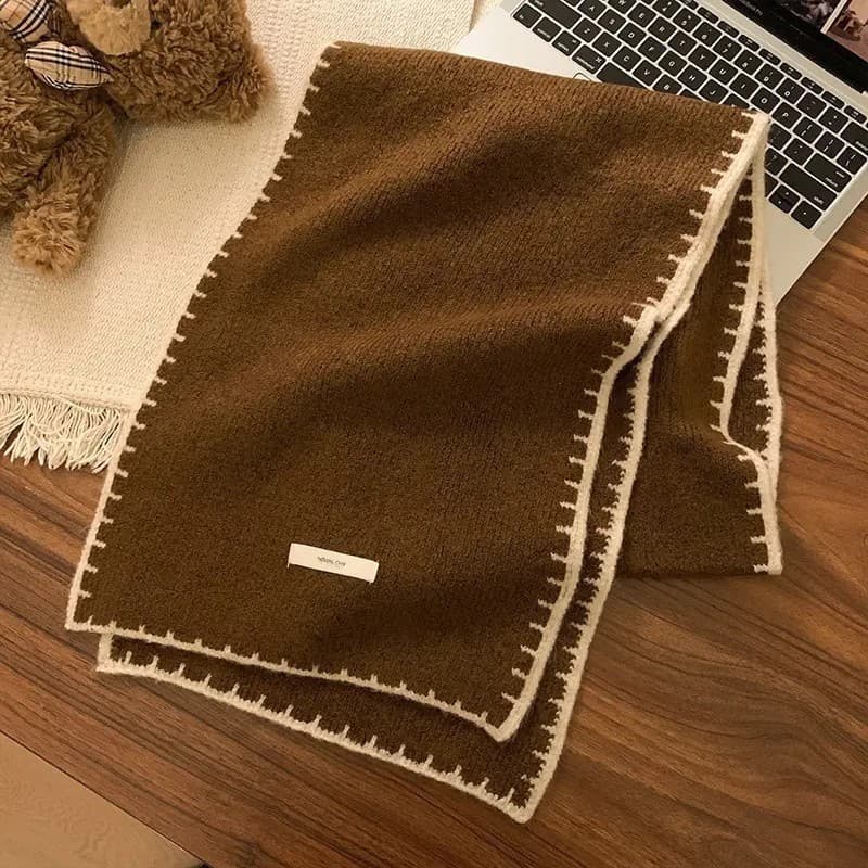 [Free Shipping] 2025 New Knitted Scarf for Women Winter Korean Style Thick Scarf Student Couple Winter Versatile