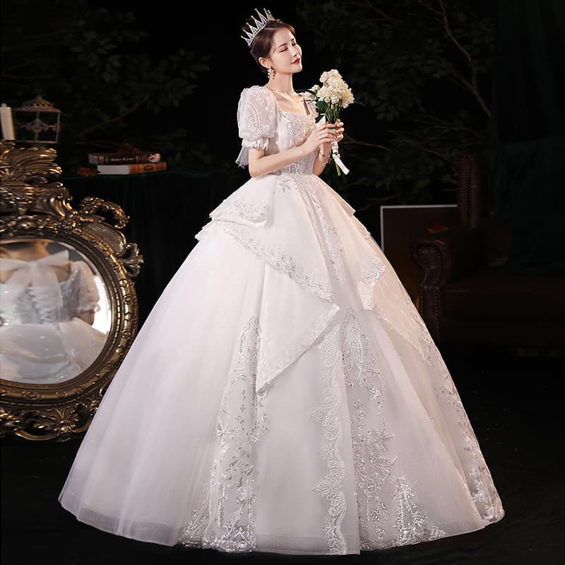 Fugitive Princess Fat Wedding Dress 2025 New Bride Main Shape Small Dress Advanced Large Size Heavy Industry Trailing French Style