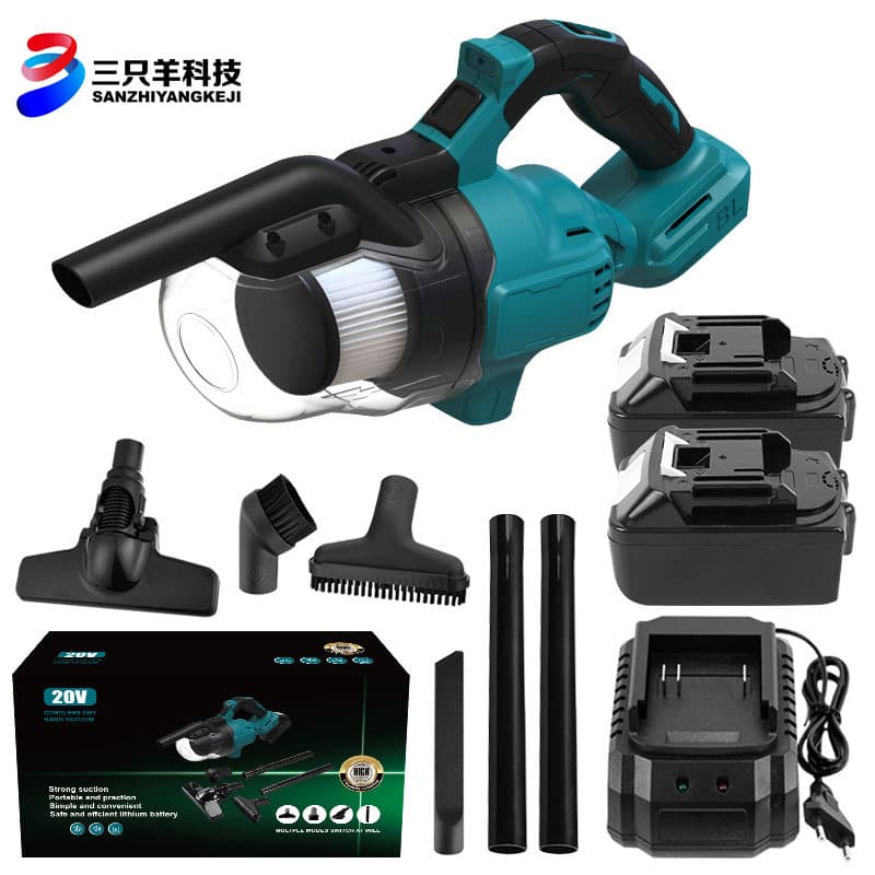 Makita-Style Industrial-Grade Cordless Lithium Vacuum Cleaner, High-Efficiency Dust Removal, High-Power Rechargeable Portable for Cross-Border Use