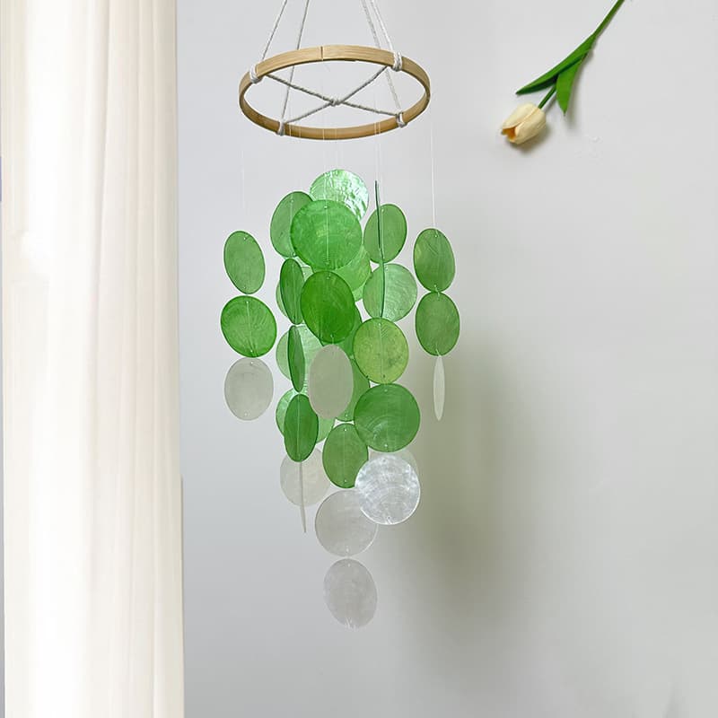 Nordic Style Fresh Shell Wind Chime, Simple Handmade Shell Soft Decoration Hanging Ornament and Photo Prop Birthday Gift