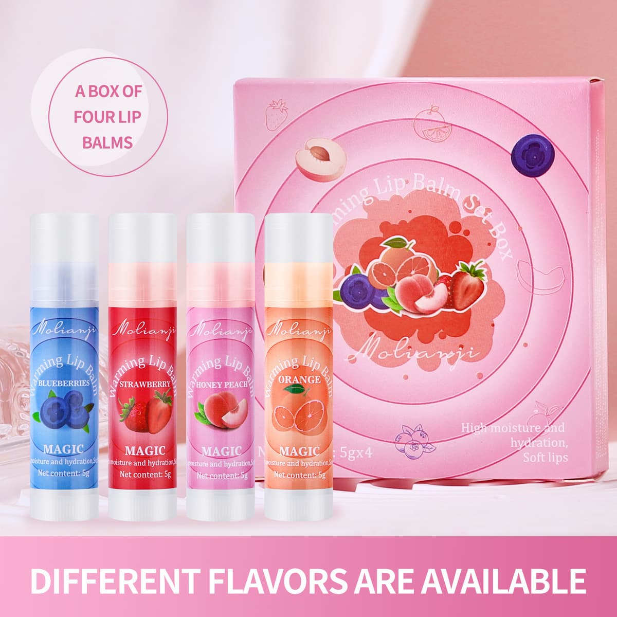 [Cross-border foreign trade] Temperature-sensitive color-changing lipstick, lip balm, moisturizing, non-sticky, anti-chapped lip balm