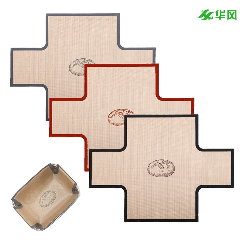 Cross-shaped silicone baking mat liner for bread pan, food-grade non-stick silicone baking pad