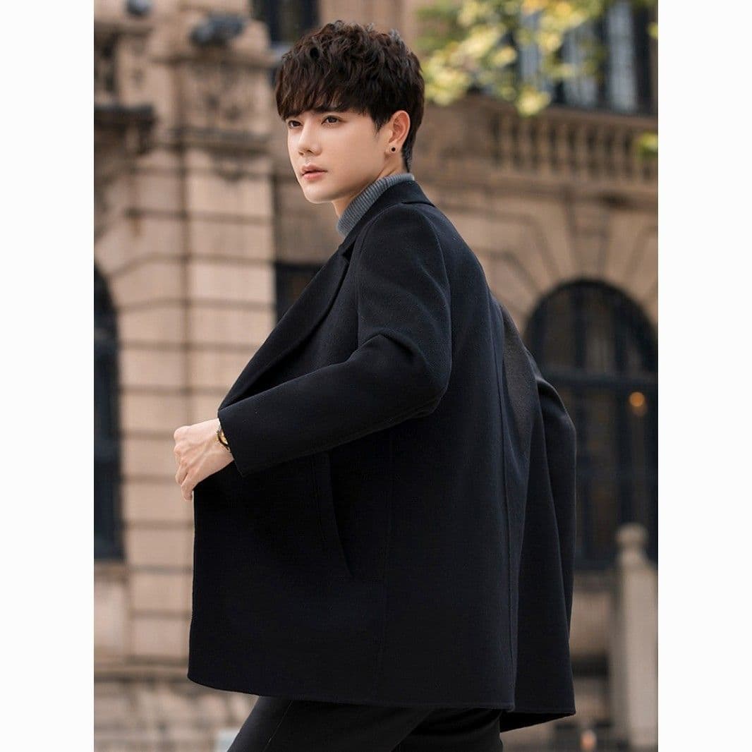 Winter Niche Suit Jacket, Men's Thickened Style, Korean Loose Fit Non-Cashmere High-end Suit Set