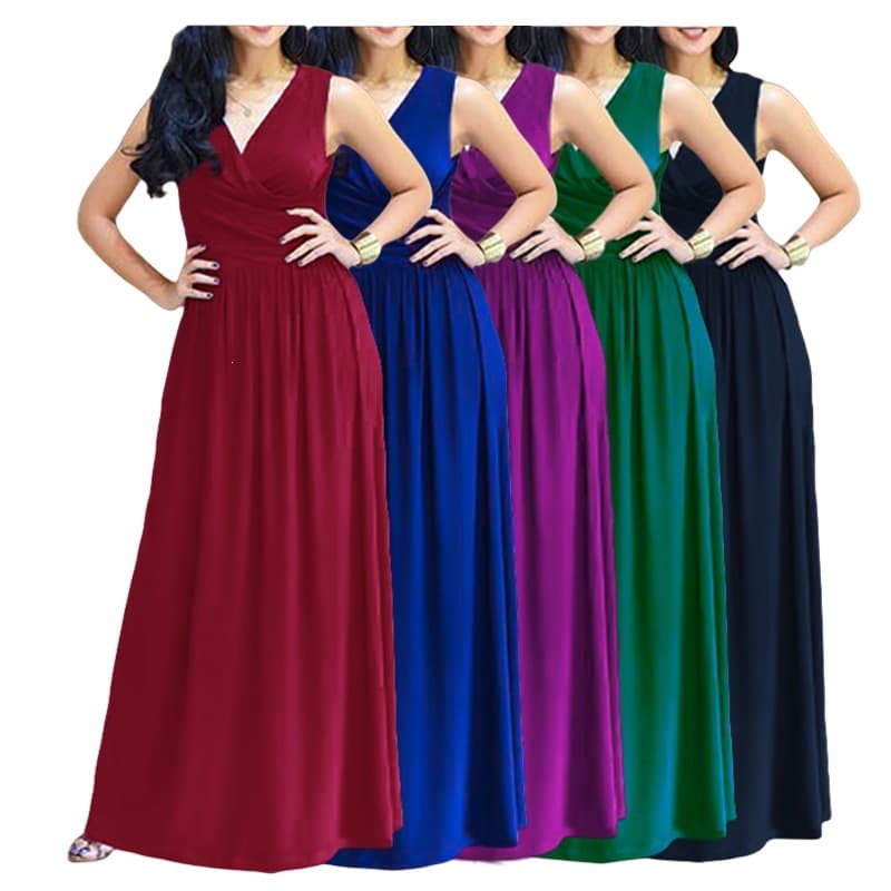 New 24 Spring/Autumn Best-Selling European and American Summer Evening Dress, AliExpress Wish Sleeveless Fitted Long Dress, Independent Station