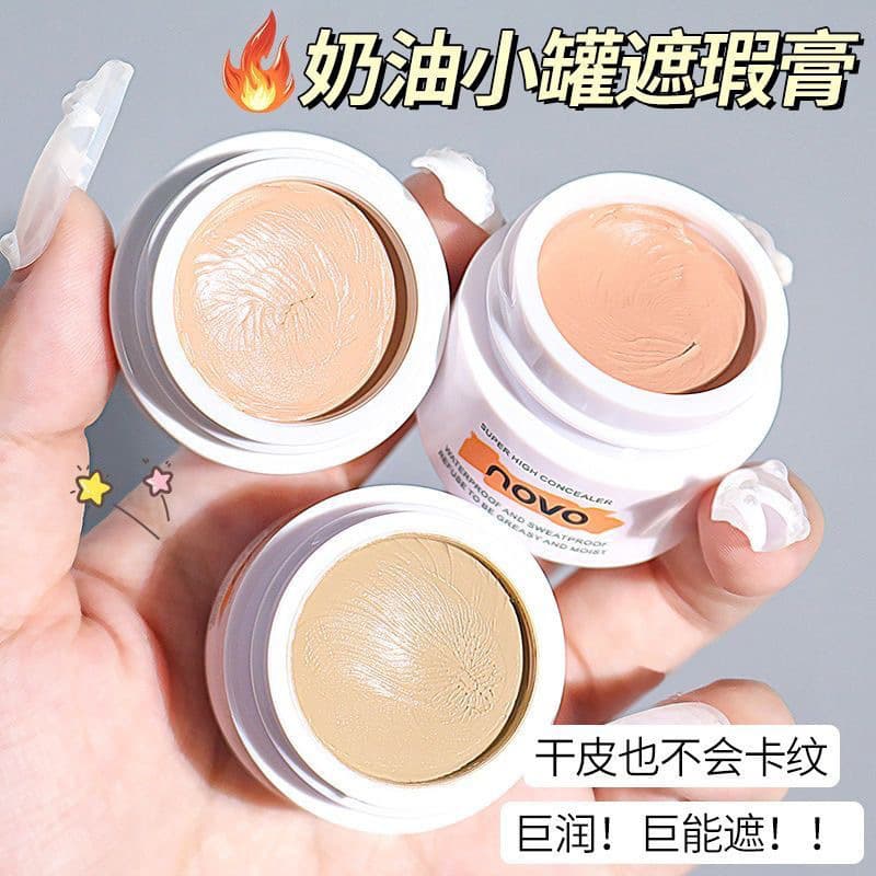 NOVO High Definition Concealer, Heavy Coverage Concealer for Spots, Acne Scars, Dark Circles, Tattoos, Foundation Cream