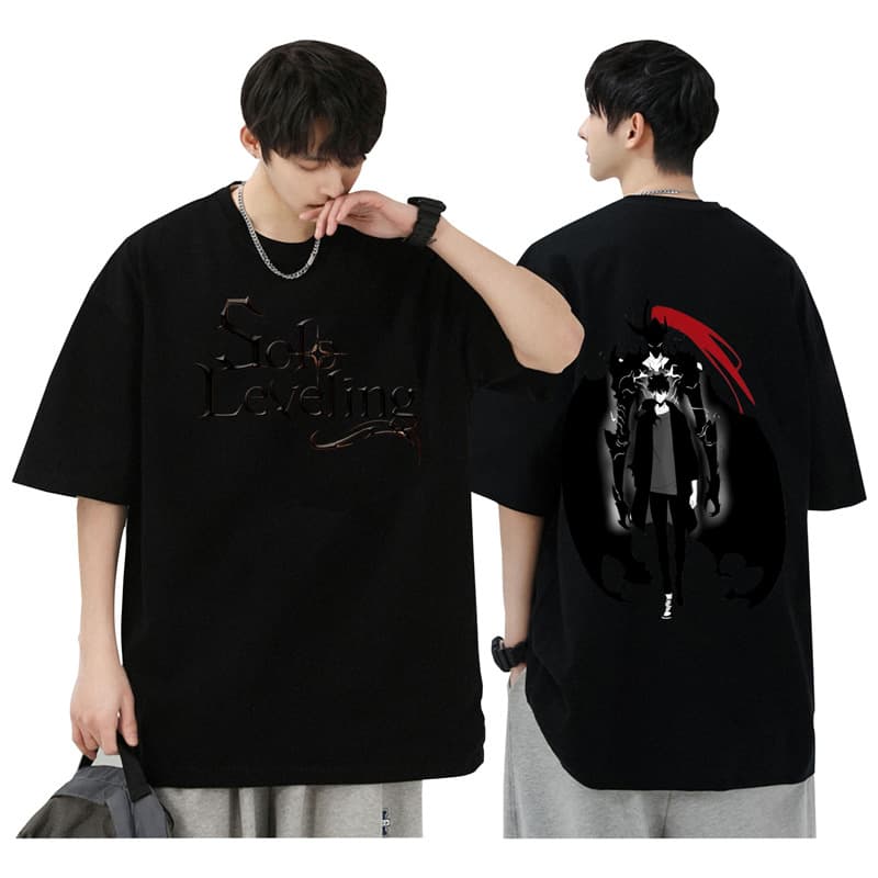Solo Leveling I Alone Level Up Sung Jin-Woo Men's and Women's Printed Short Sleeve T-shirt