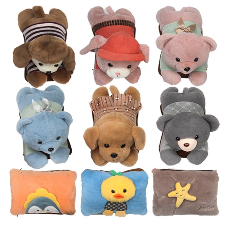 Cartoon Plush Charging Hot Water Bag, Safe Explosion-proof Electric Warmer, Double Pocket Design, Removable Washable Hand Warmer