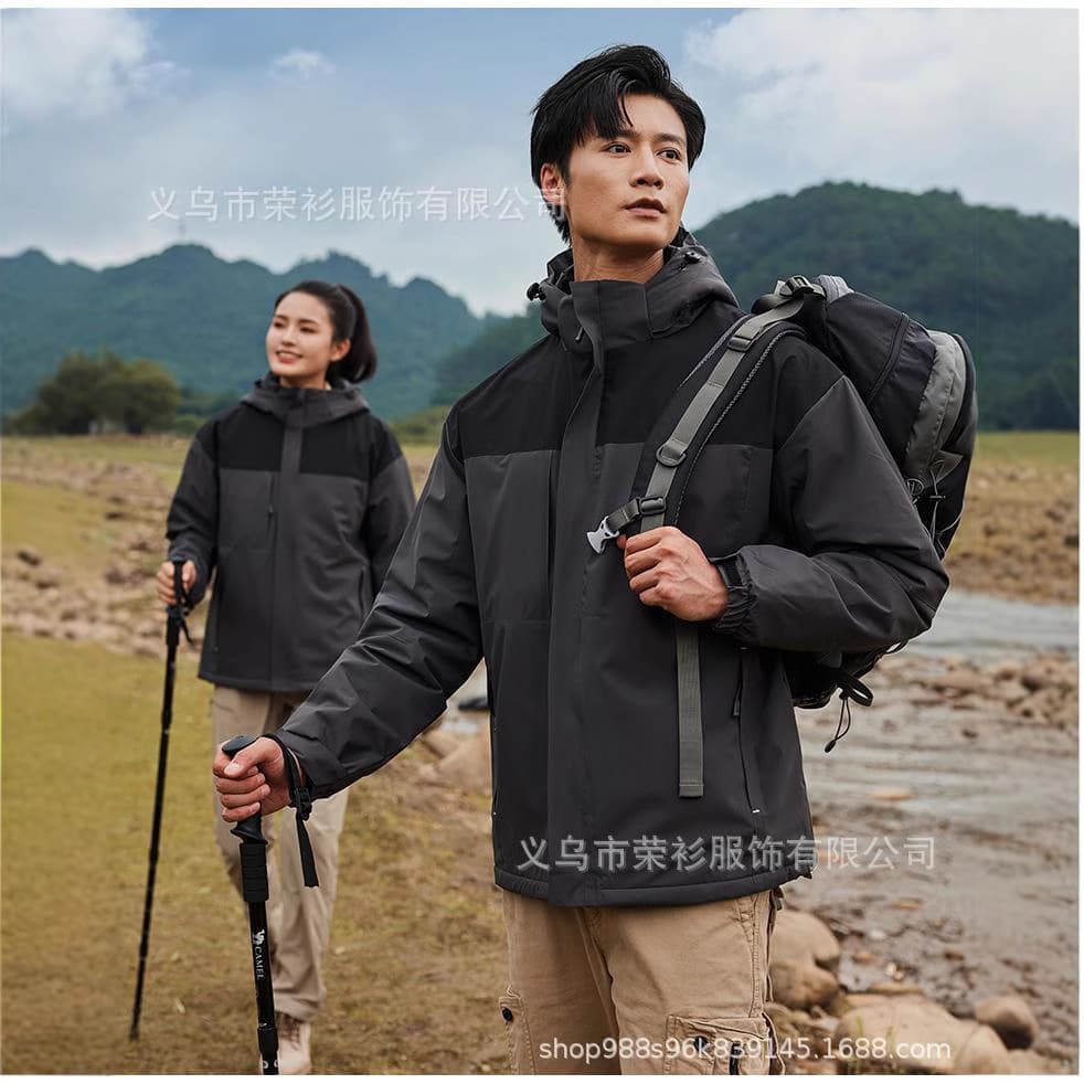 New Ultra-Soft Fleece-Lined Integrated Outdoor Jacket with Custom Logo, Windproof & Warm Workwear with Embroidery, Unisex