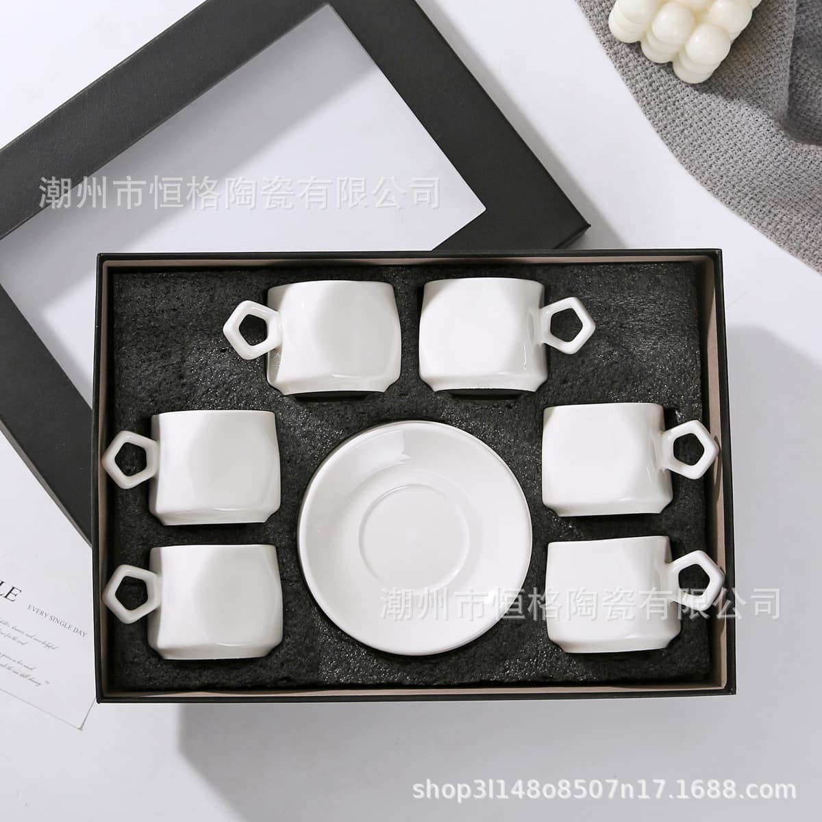 Foreign trade export espresso cup and saucer simple pure white ceramic cup Middle Eastern ceramic cup and saucer set wholesale