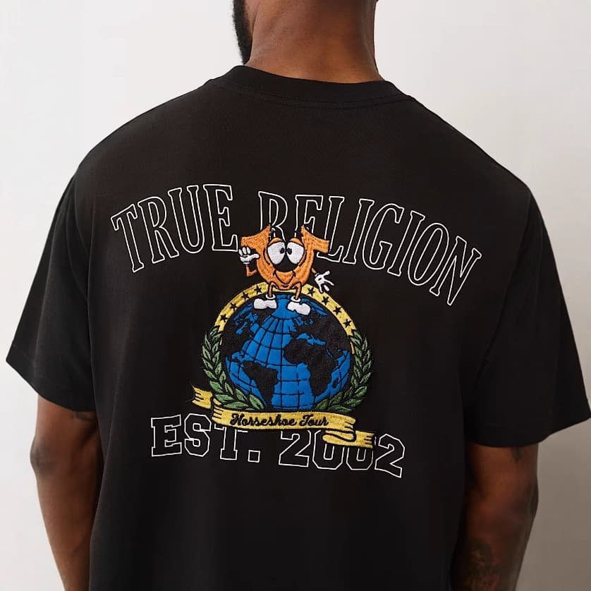 Cross-border wholesale TRUE RELIGION heavy-weight short-sleeve T-shirt for men and women