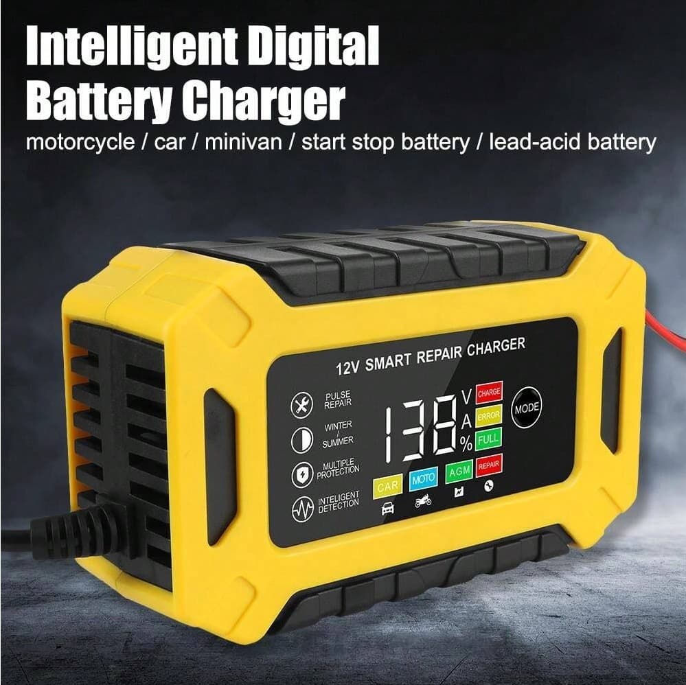 12V Pulse Repair Car Battery Charger for Motorcycle, Lead-Acid Battery, Universal Cross-Border