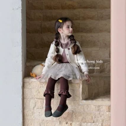 Girls' pantyhose spring and autumn boneless children's pantyhose sweet forest style lace baby girl one-piece leggings