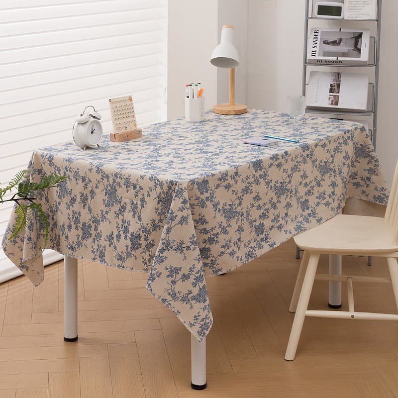 Cotton Linen Tablecloth Rustic Style Rectangular Table Cover Cloth Tea Table Pad Home Decorative Cover