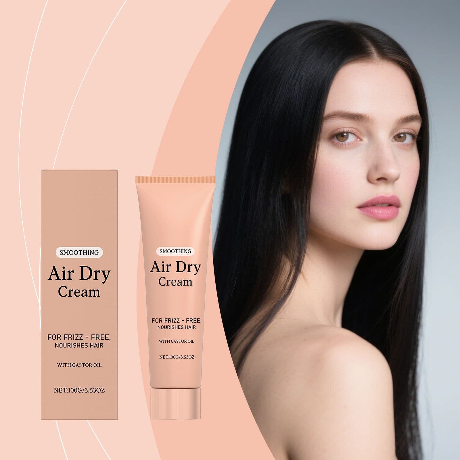 Cross-border Hot Seller No-Rinse Hair Care Cream Air Dry Cream WITH CASTOR OIL Hair Smoothing Treatment Cream