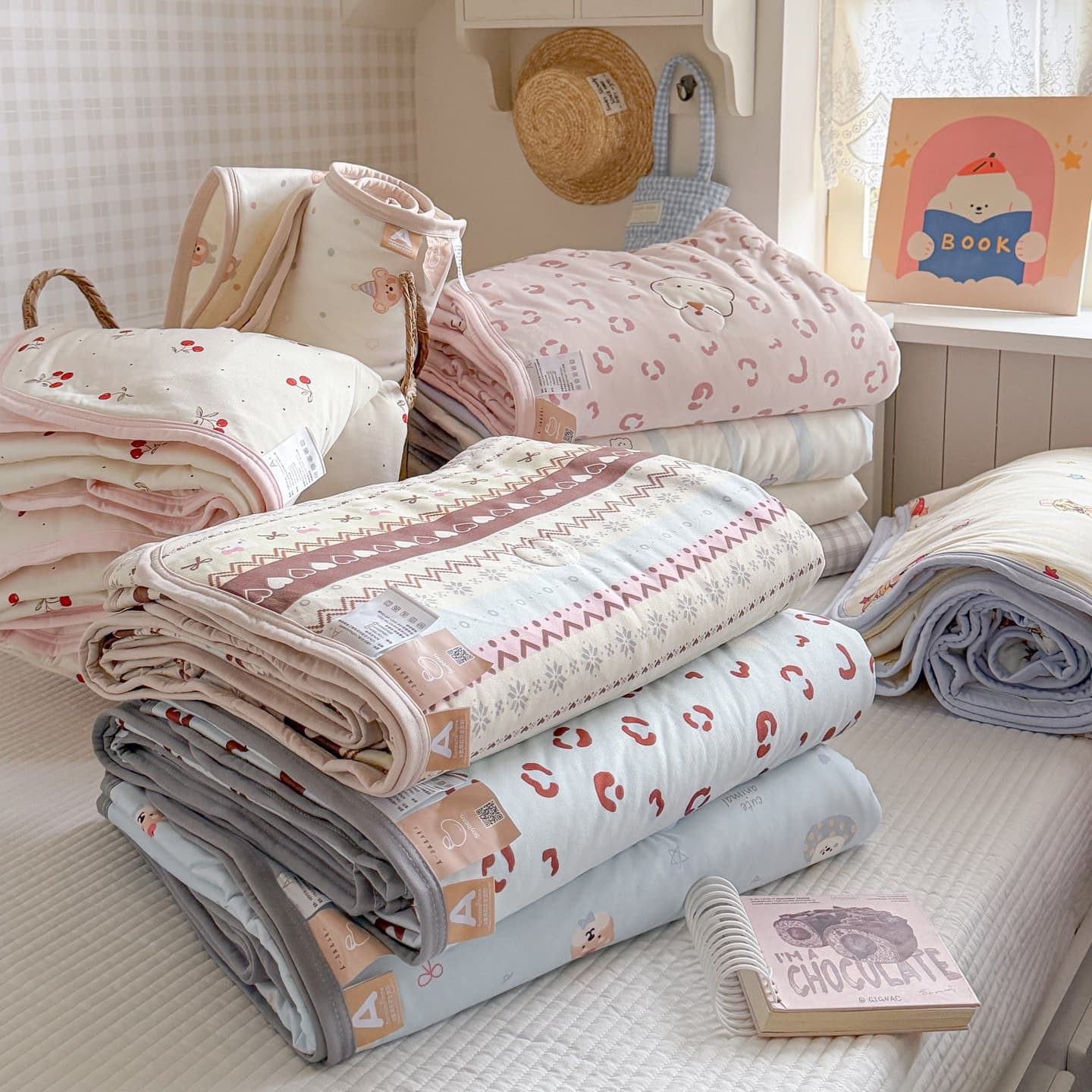 Class A Soft Skin-Friendly Knitted Cloud-Soft Soybean Summer Blanket, Machine Washable Lightweight Summer Quilt