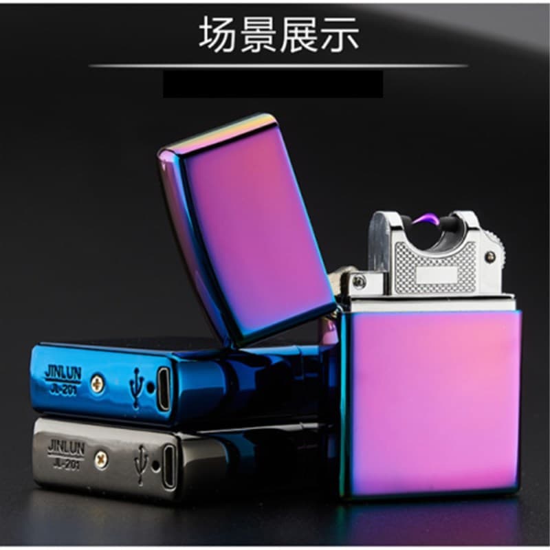 Single arc electronic charging point lighter creative metal windproof cigarette lighter igniter men's small gift gift