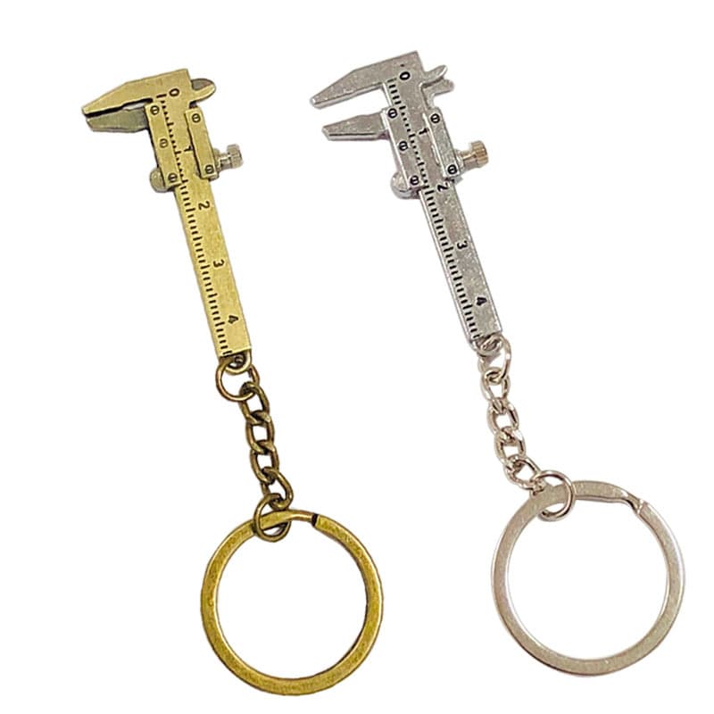 Creative Zinc Alloy Vernier Caliper Keychain Mini Tool Keychain Pendant Portable Small Gift