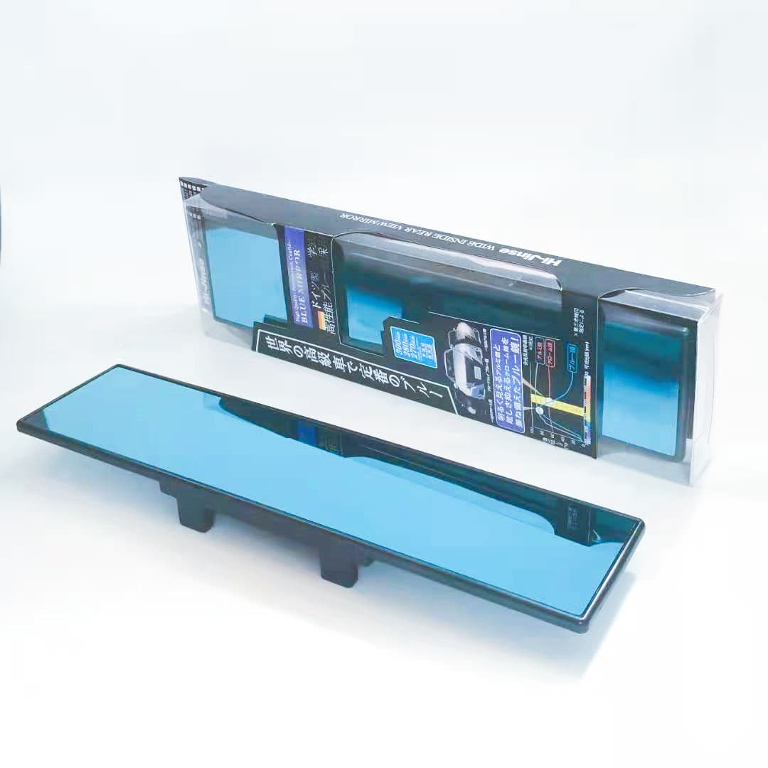 Direct Supply Interior Rearview Mirror, Wide View Anti-Glare, Flat Blue Reflective Surface