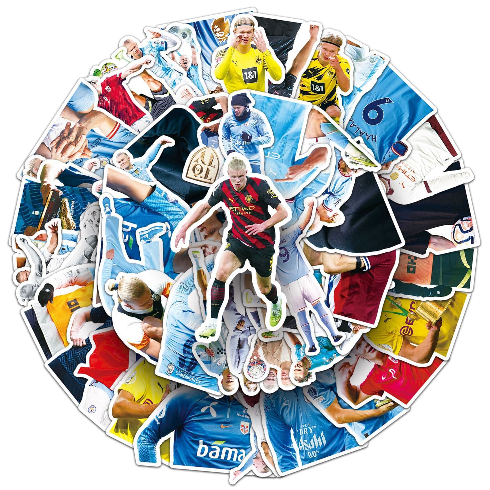 50 pieces of Haaland stickers Haaland football sports star waterproof decorative mobile phone case water cup stickers