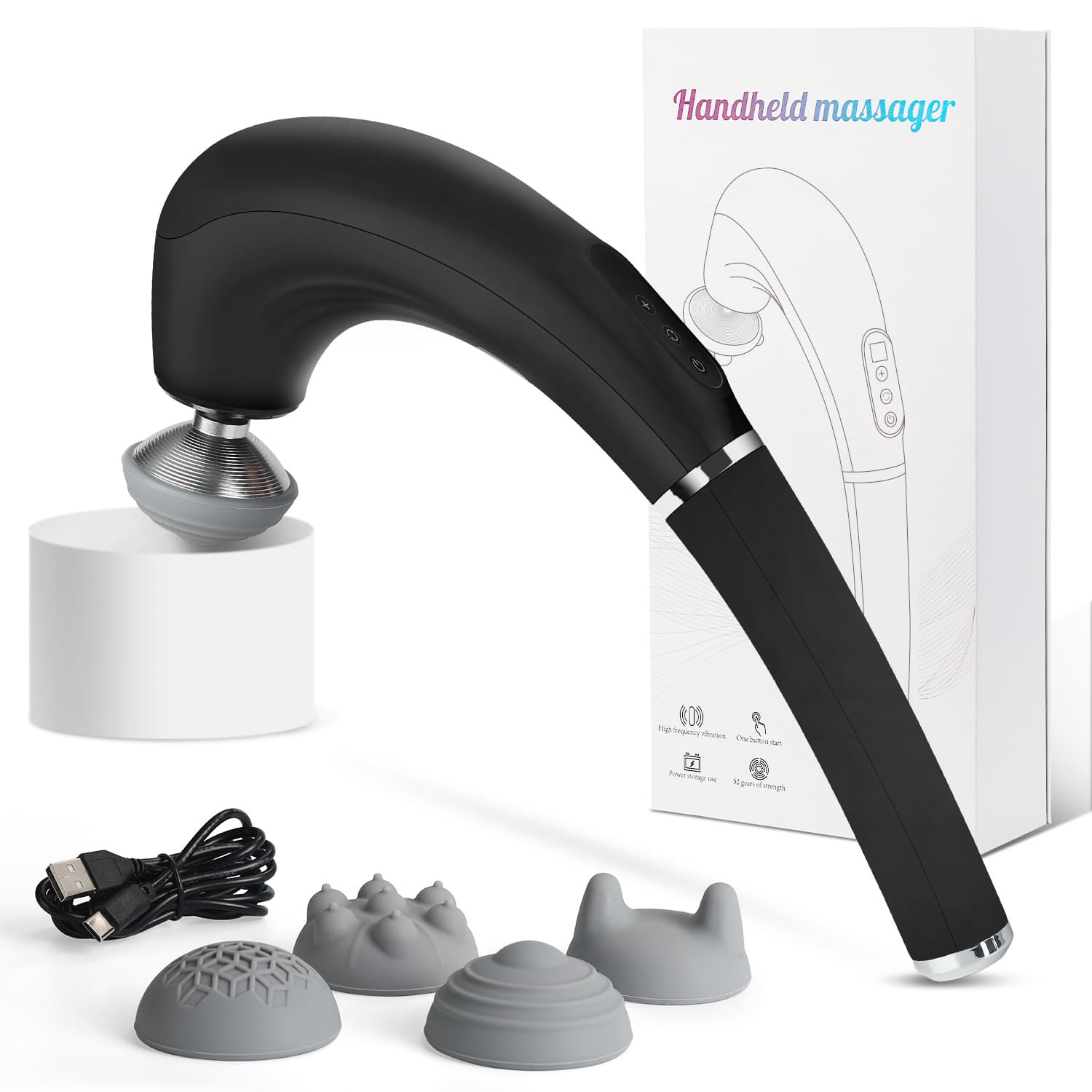 Cross-border Cervical Massager Handheld Dolphin Massager Electric Massage for Neck, Waist, Shoulder and Neck Relaxation Muscle Fascia