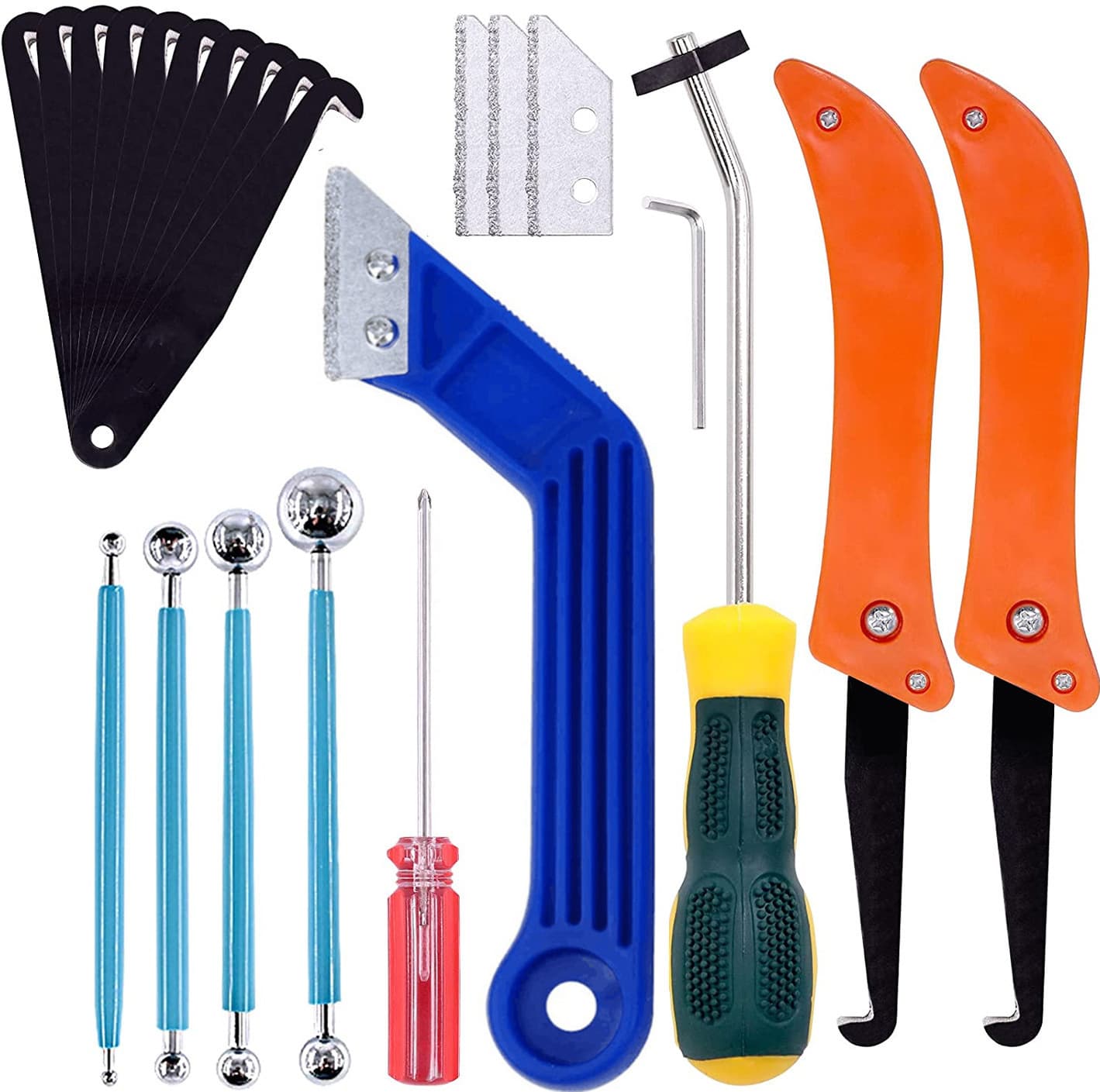 22-Piece Grout Removal Tool Kit Tile Saw Blade Cleaner Brush Sealing Edge Beauty Gap Filling Metal PP Home Improvement Tools