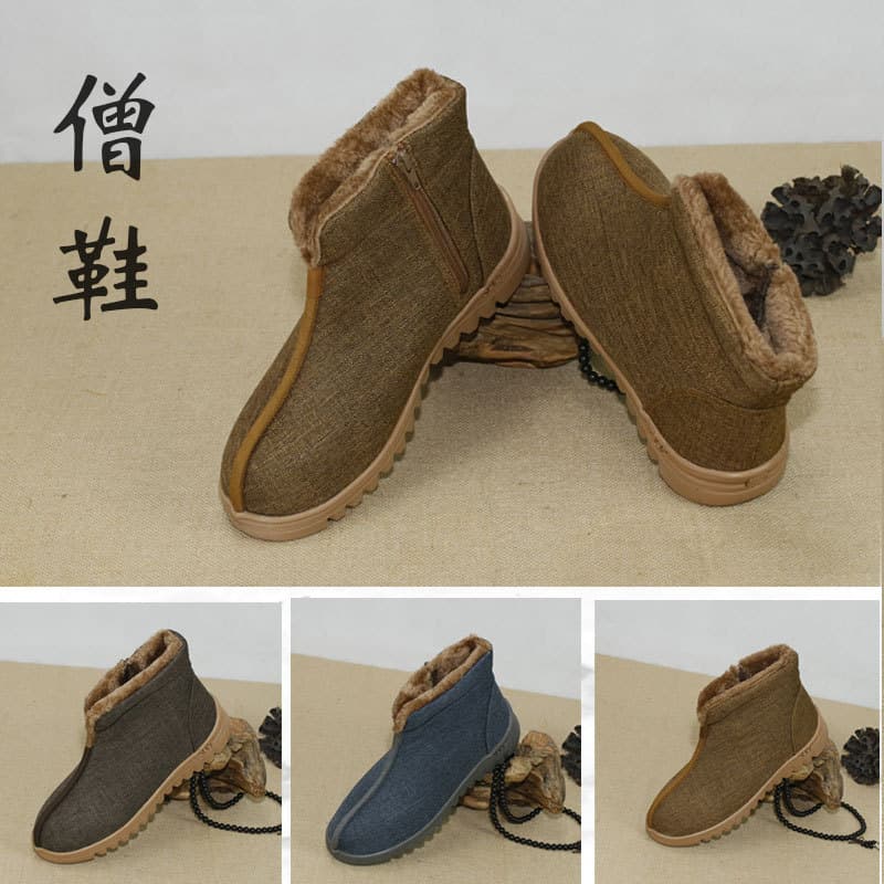 Winter monk shoes, monk shoes, monk shoes, monk meditation shoes, velvet cotton boots, Arhat shoes, casual shoes, nun shoes