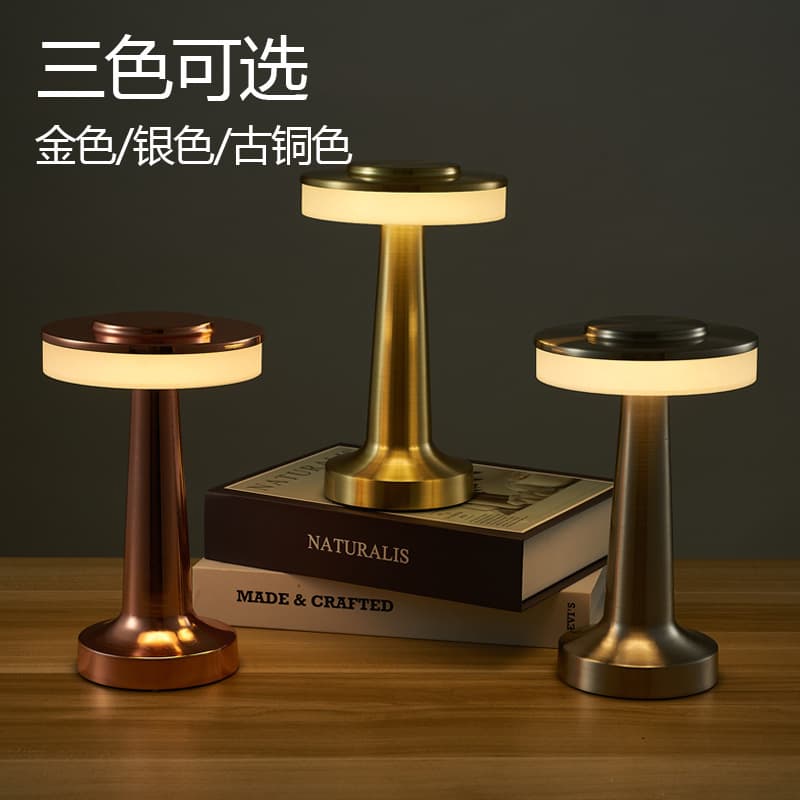 Cross-border LED dumbbell retro touch table lamp usb charging bedside table lamp bar tabletop atmosphere decorative table lamp