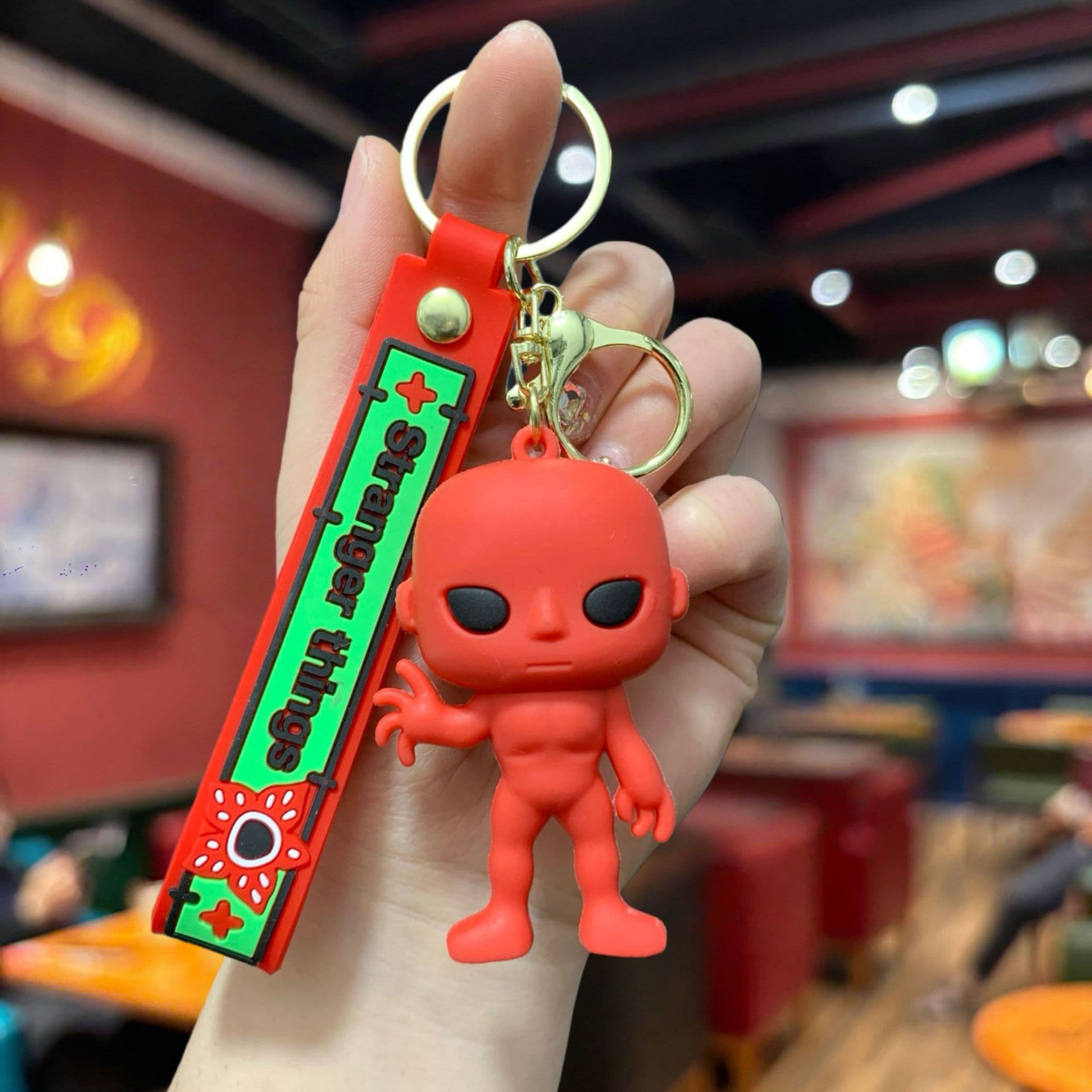 New Cross-Border Item Stranger Things Man-Eating Flower Keychain Premium Pendant Practical Street Vendor Accessory Bag Charm