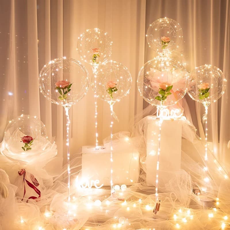 Internet celebrity rose balloon atmosphere props Bobo ball birthday decoration proposal indoor scene layout confession of romance