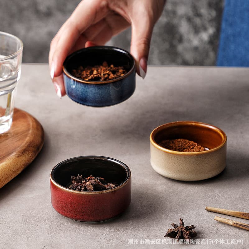 Japanese ceramic plate, sauce plate, high-end condiment plate, restaurant hotel, soy sauce plate, dipping sauce, vinegar plate, snacks