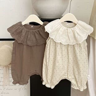 Baby Girl Summer Thin Lace Romper Girls Stylish Sleeveless Bodysuit Infant Full Moon Birthday Baby Bodysuit