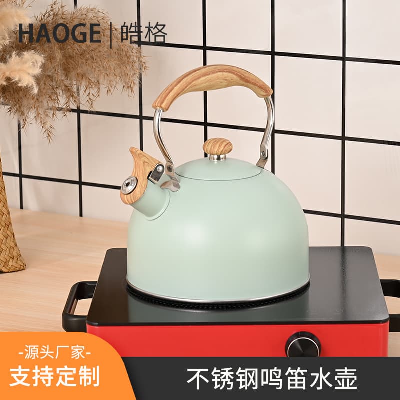 2.5L Cross-border New Product Stainless Steel Kettle for Induction and Gas Stoves, Beige Whistling Kettle