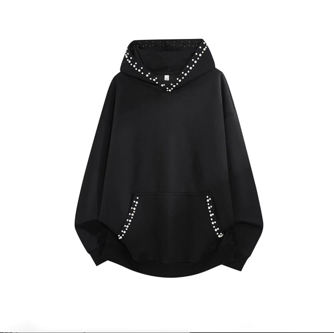 American retro pearl design hooded short sweatshirts for men and women spring and autumn hottie sportswear casual tops