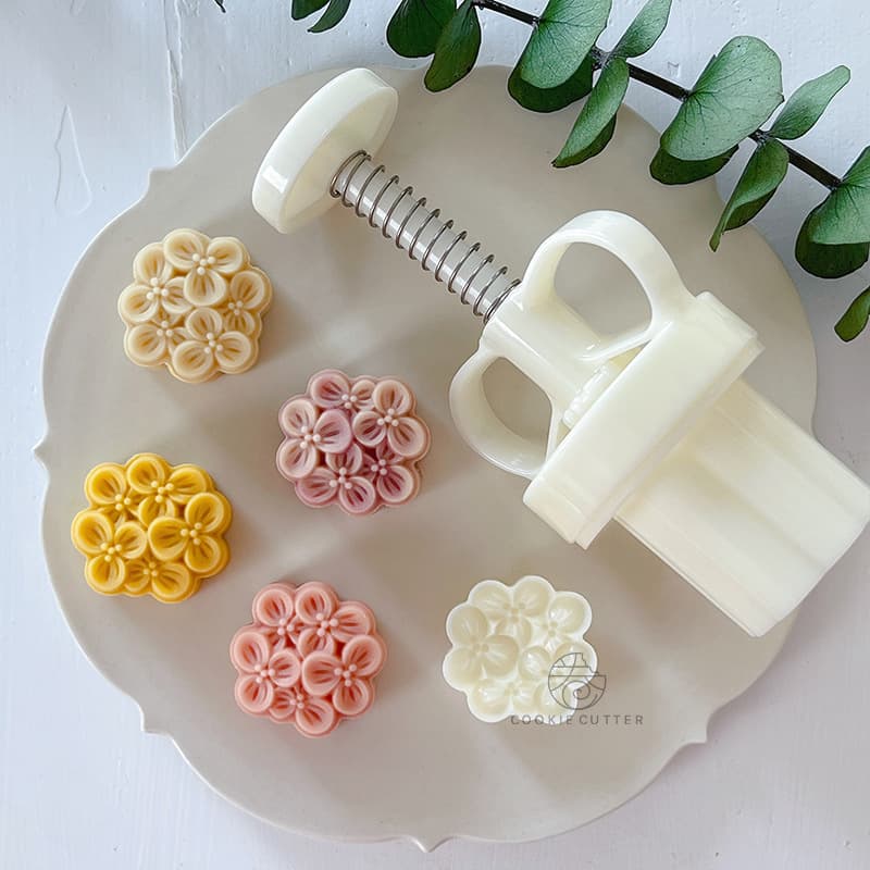 15g/20g mini osmanthus flower Mid-Autumn mooncake molds, Chinese-style mung bean cake mini pastry hand-press molds