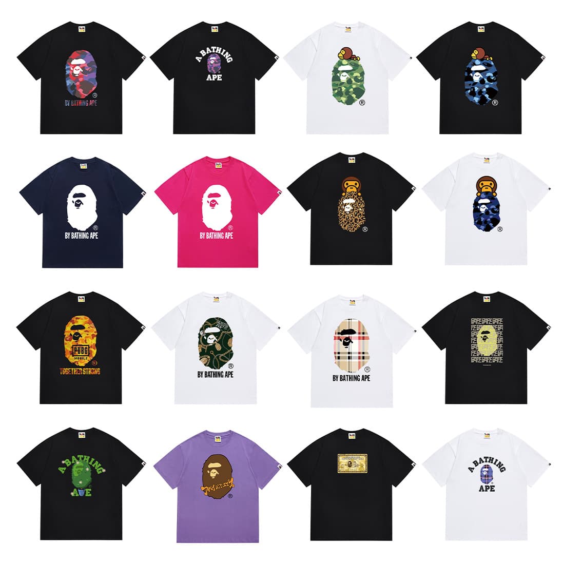 BAPE TShirt 2024SS Summer Ape Head Little Monkey Camo Unisex Short Sleeve Round Neck T-Shirt