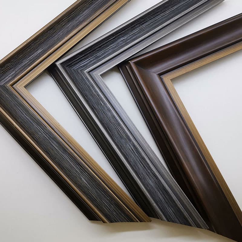 6cm Solid Wood Wire-Brushed Oil Painting Frame, Wooden Picture Frame, Decorative Painting Frame, Pine Wood Border for Chinese Painting and Calligraphy