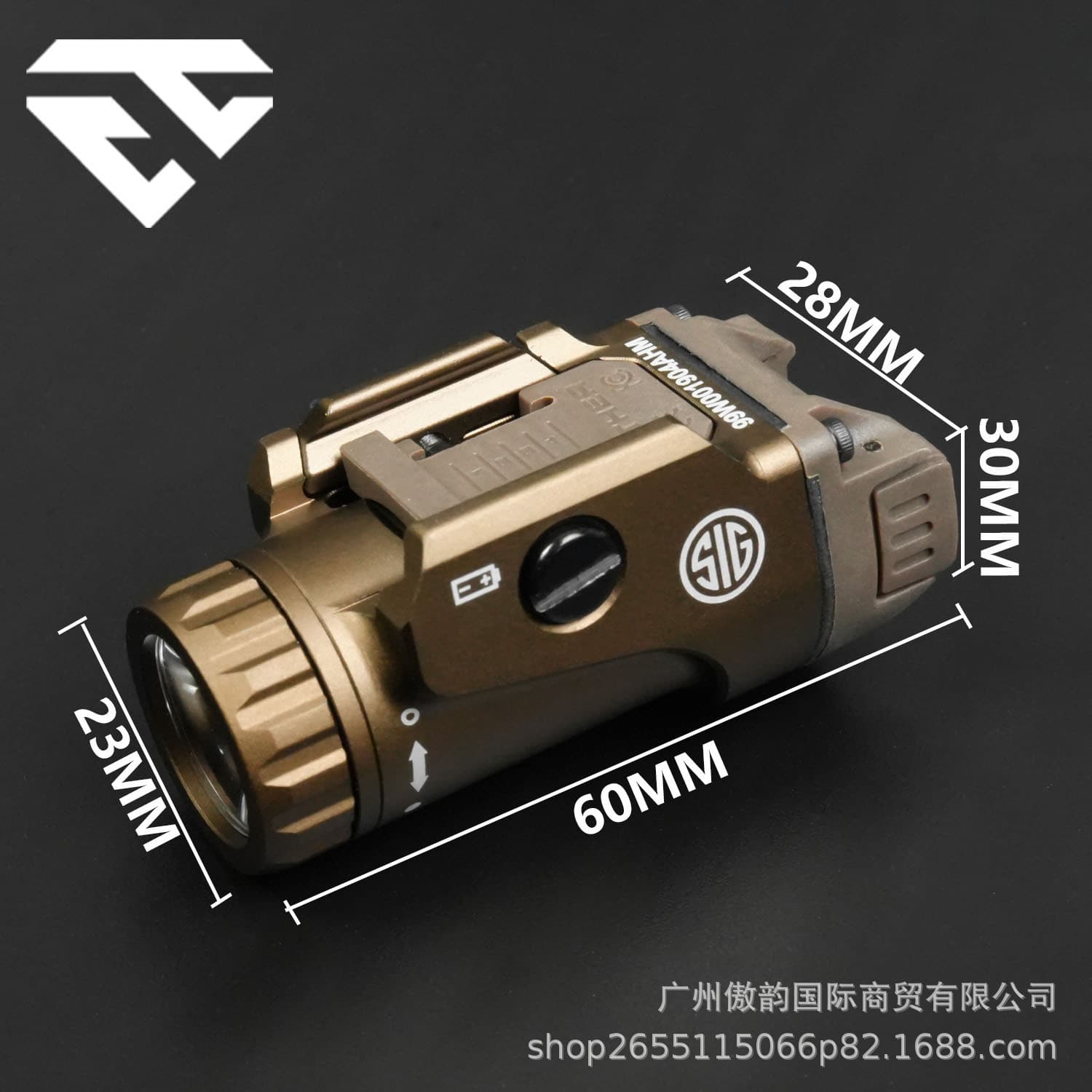 Tactical Under-Barrel Bright Light Strobe Tactical Flashlight SIG FOXTROT1X Aluminum Alloy LED Flashlight
