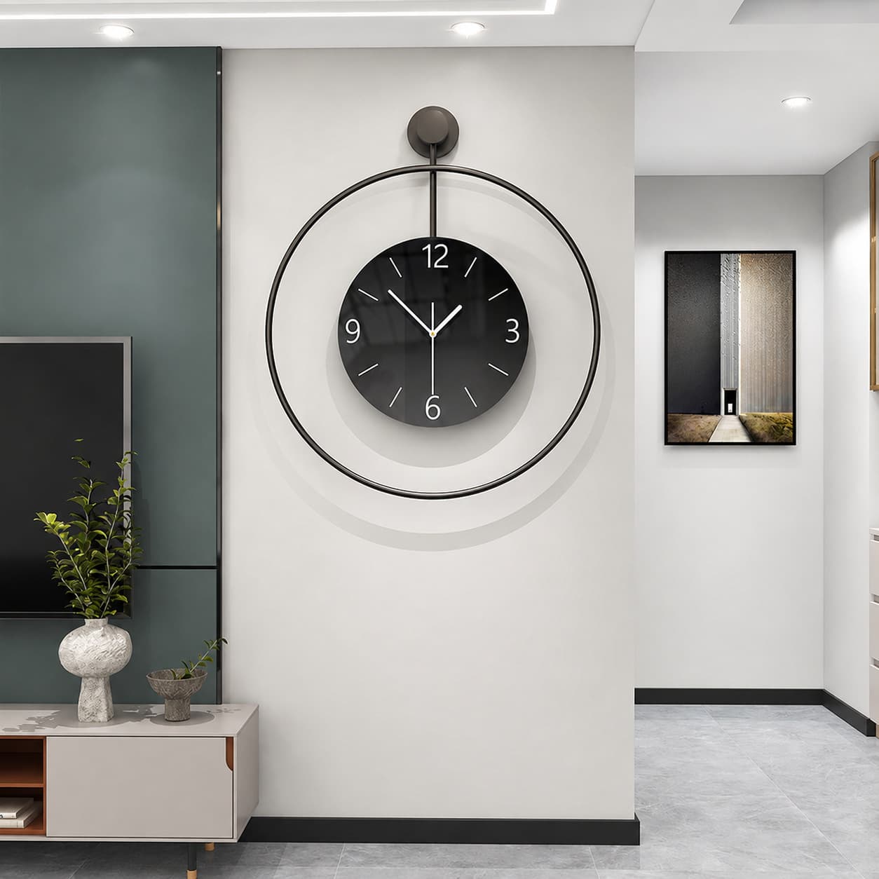 Modern Minimalist Wall Clock for Living Room, Premium Light Luxury Decorative Wall Clock for Home Dining Room, Silent Clock, No Drilling Required