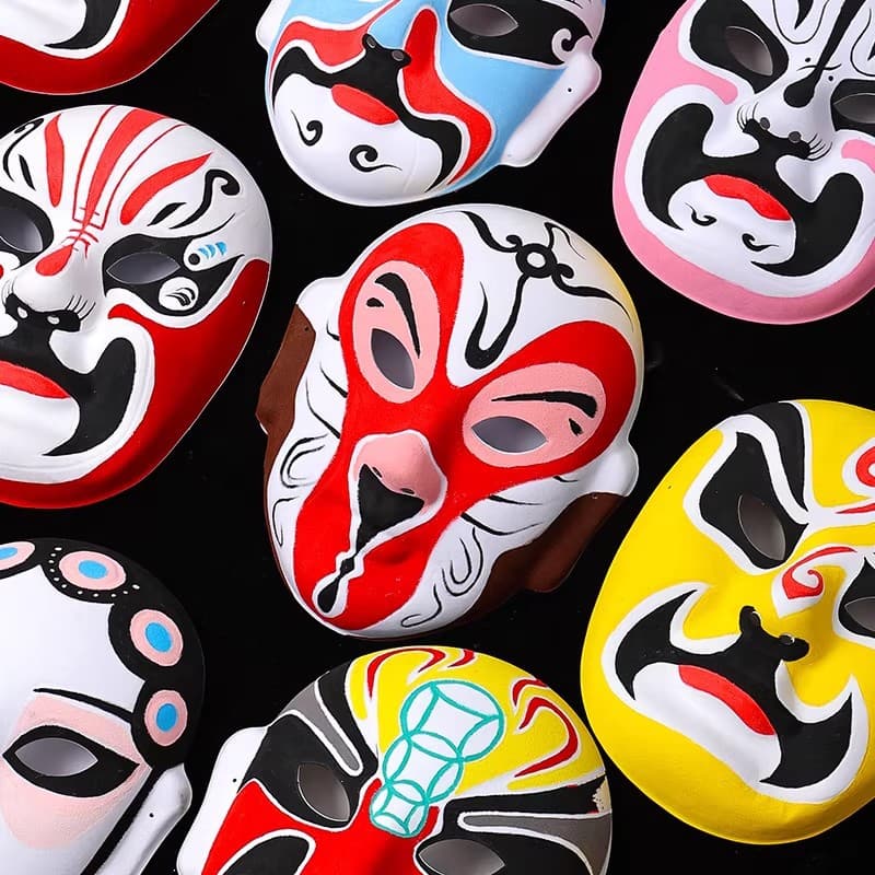 DIY Peking Opera Mask Making, Blank Embossing, Intangible Cultural Heritage Making, Children's Painting and Graffiti, Kindergarten Activities