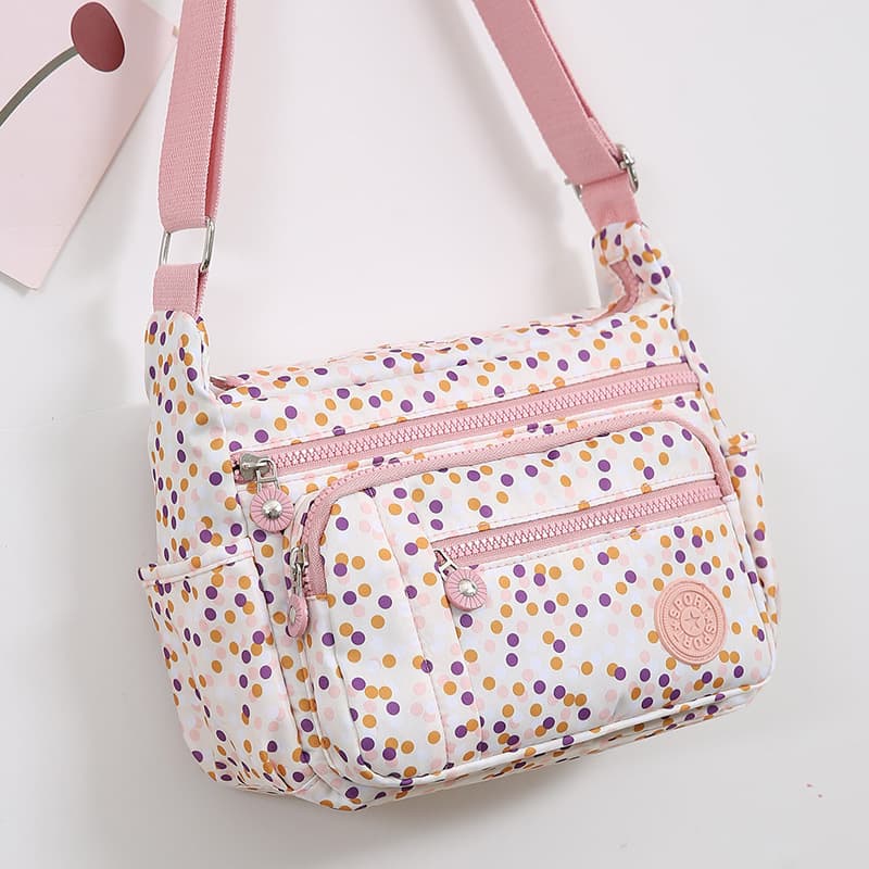 2024 New Retro Fashion Messenger Bag Printed Multi-Layer Large Capacity Middle-Aged Mother Bag Oxford Cloth Women's Bag Wholesale