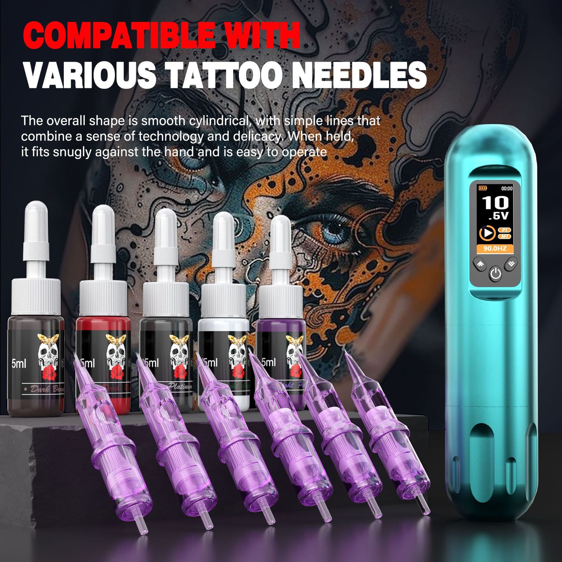 P15 Series Beginner Wireless Tattoo Machine Deluxe Full Set, Integrated Lining, Shading, and Tattoo Battery Pen Kit