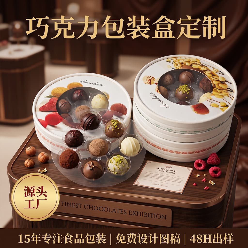 Food-Grade Pastry Box Round Baking Packaging Box Macaron Chocolate Box Window Dessert Gift Box Round Box