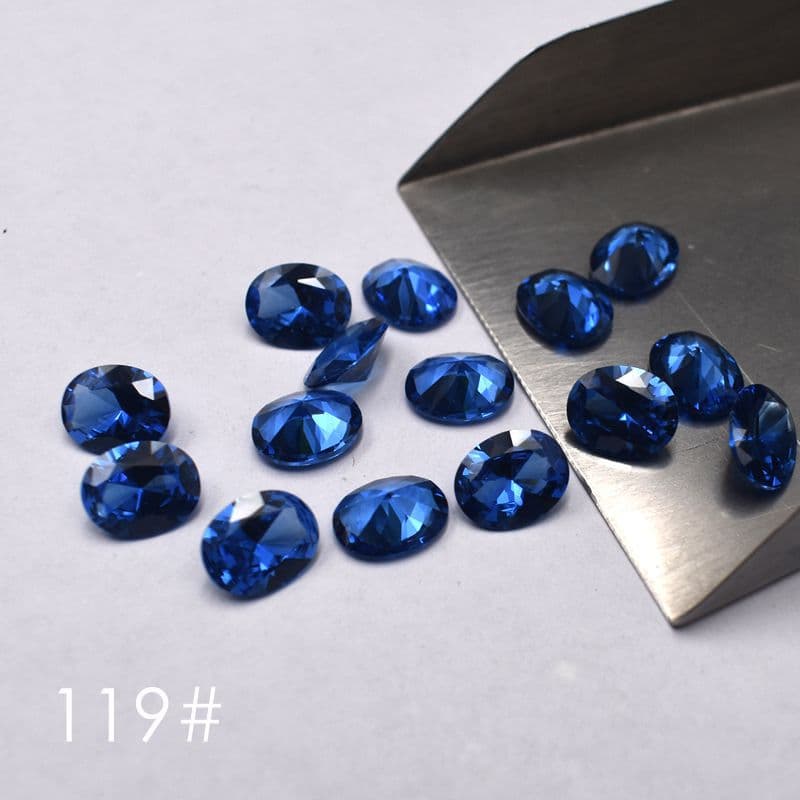 No. 119 Blue Spinel Oval Gemstone Loose Stone Egg-Shaped Synthetic Spinel Sapphire Jewelry Accent Stone Wholesale