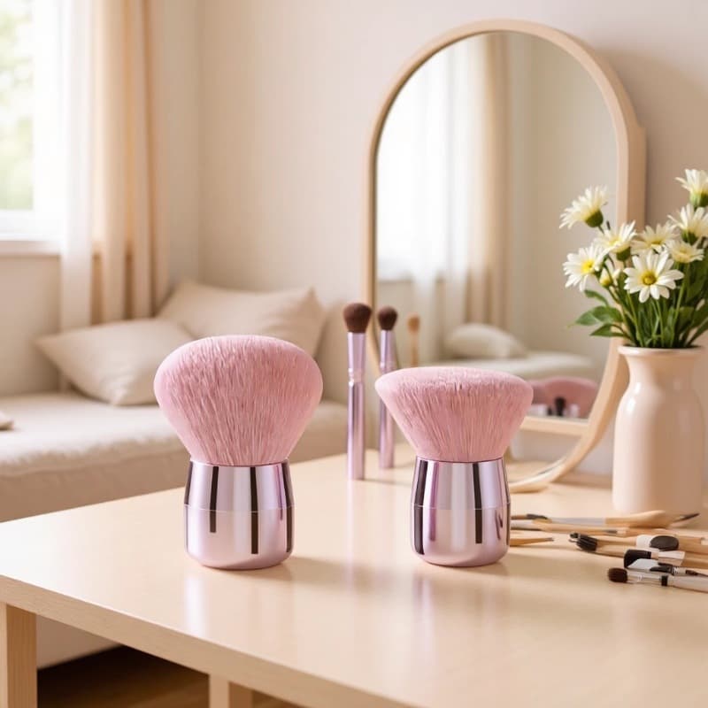 Mushroom Head Loose Powder Brush Blush Brush Makeup Brush Soft Bristles Setting Powder Portable Compact Cute Makeup Tool